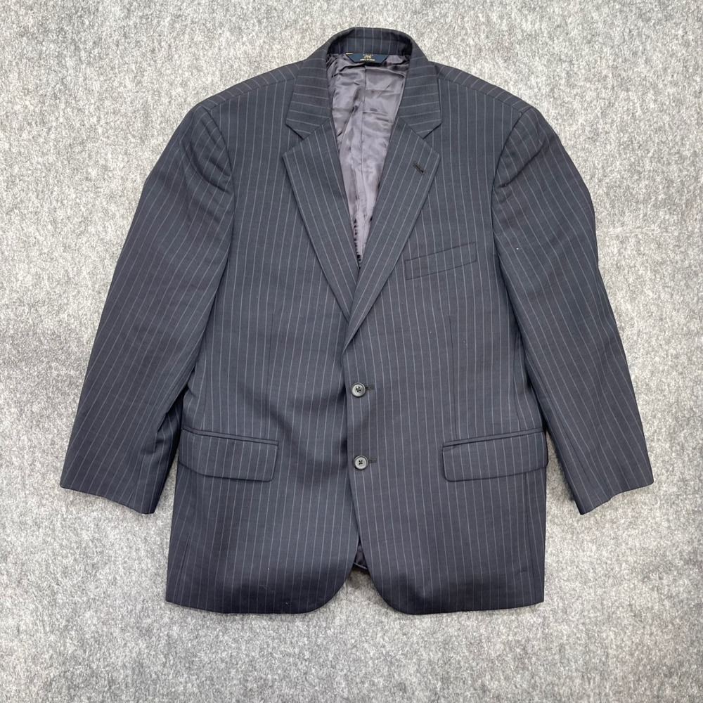 Brooks Brothers 346 Blazer Mens 42S Madison Fit Blue Pinstripe Wool Sport Coat
